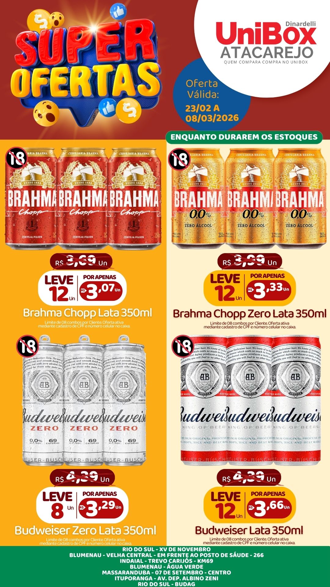 SUPER OFERTAS CERVEJAS  LJ 1,2,4,5,6,7,8 23-02 A 08-03