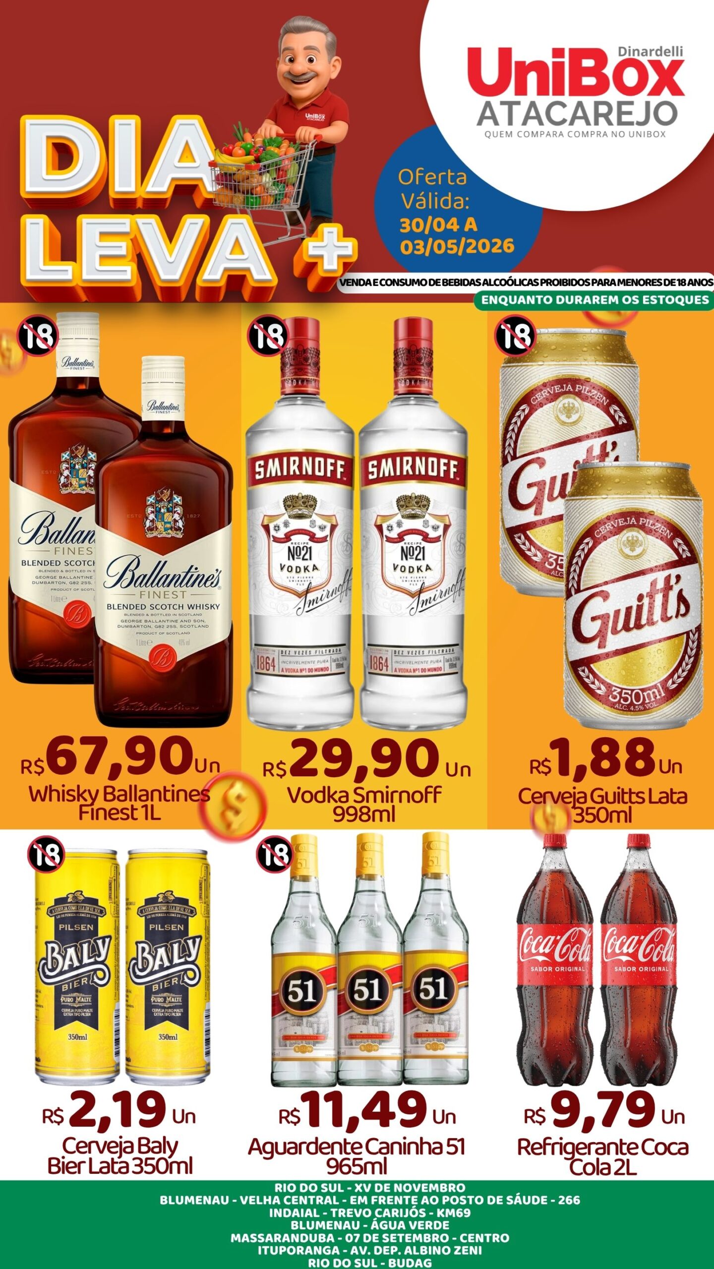 LEVA + BEBIDAS 30-04 A 03-05 LJ 1,2,4,5,6,7,8