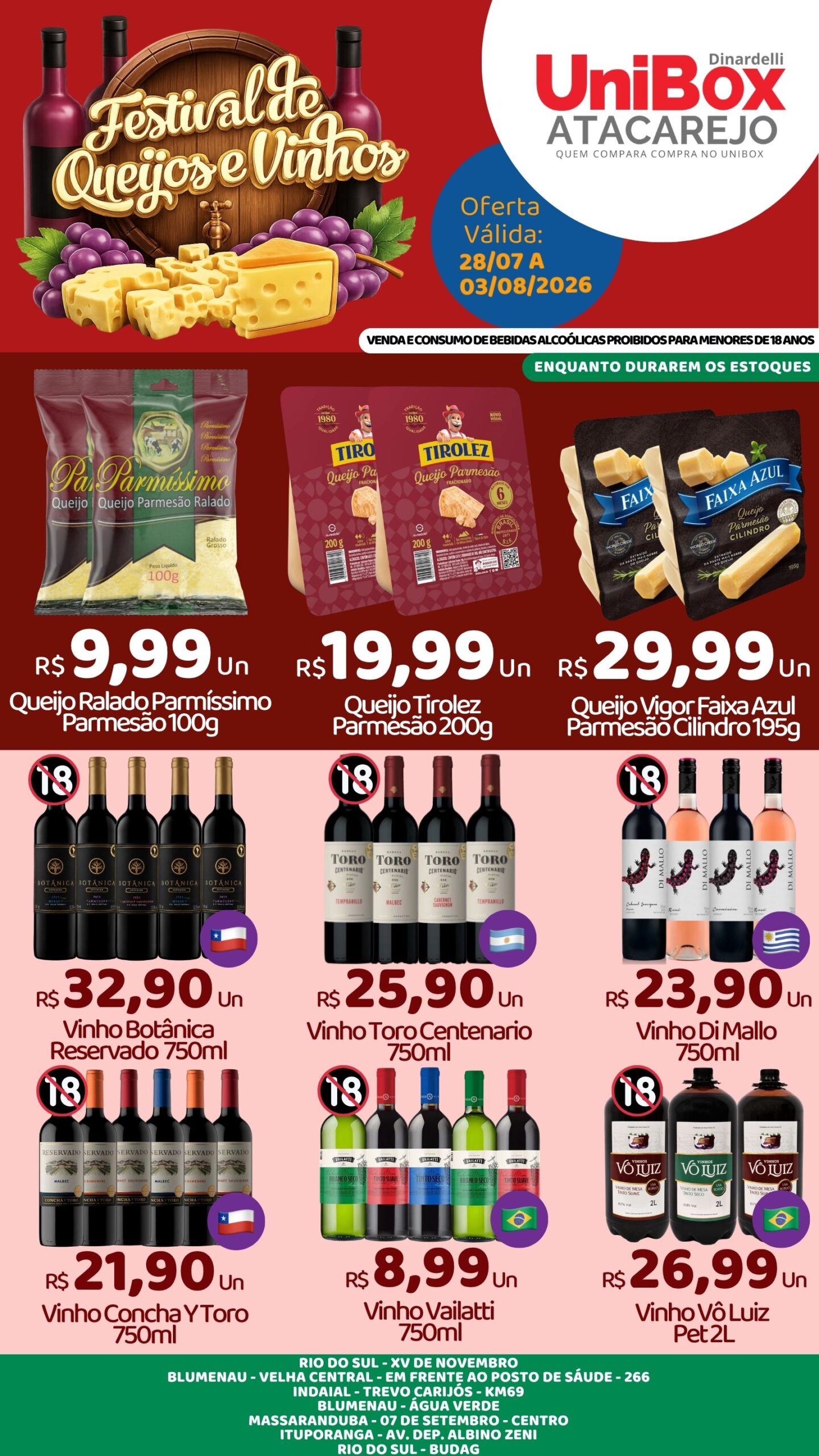 QUEIJOS E VINHOS – 28-07 – 03-08 – LJS 1,2,4,5,6,7,8