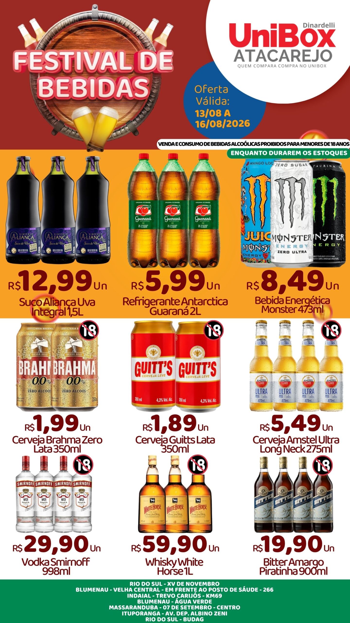 FESTIVAL BEBIDAS – 13-08 – 16-08 – LJS 1,2,4,5,6,7,8